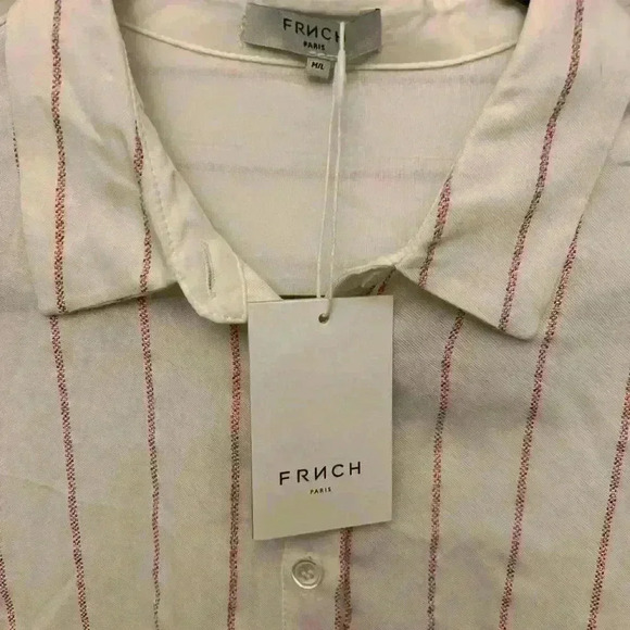 FRNCH Womens Button Down Top Size M/L - Picture 2 of 6